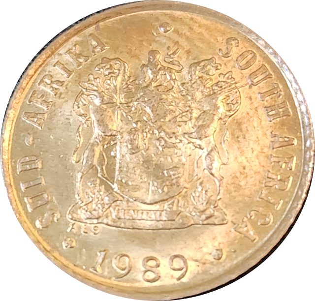 1989 - 1 (ONE) CENT  - BRONZE - KM#82 - Bilingual with Sparrows - RED - In Awesome condition !