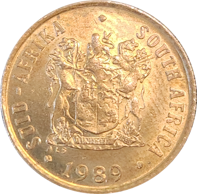 1989 - 1 (ONE) CENT  - BRONZE - KM#82 - Bilingual with Sparrows - RED - In Awesome condition !