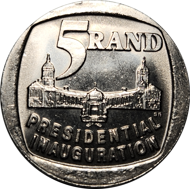 5 (FIVE) RAND - Presidential Inauguration - 1994   -  UNC - Great Coin !!