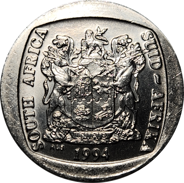 5 (FIVE) RAND - Presidential Inauguration - 1994   -  UNC - Great Coin !!