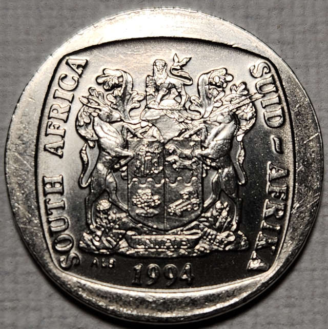 5 (FIVE) RAND - Presidential Inauguration - 1994   -  UNC - Great Coin !!