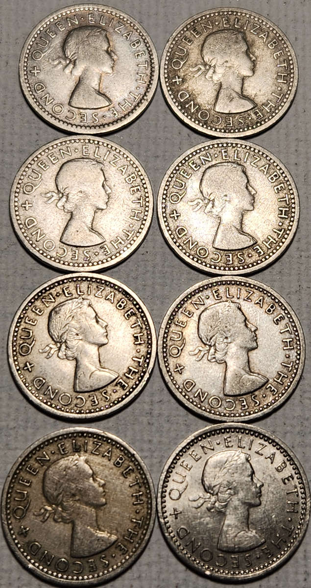 8 x 3 (THREE) PENCE - RHODESIA