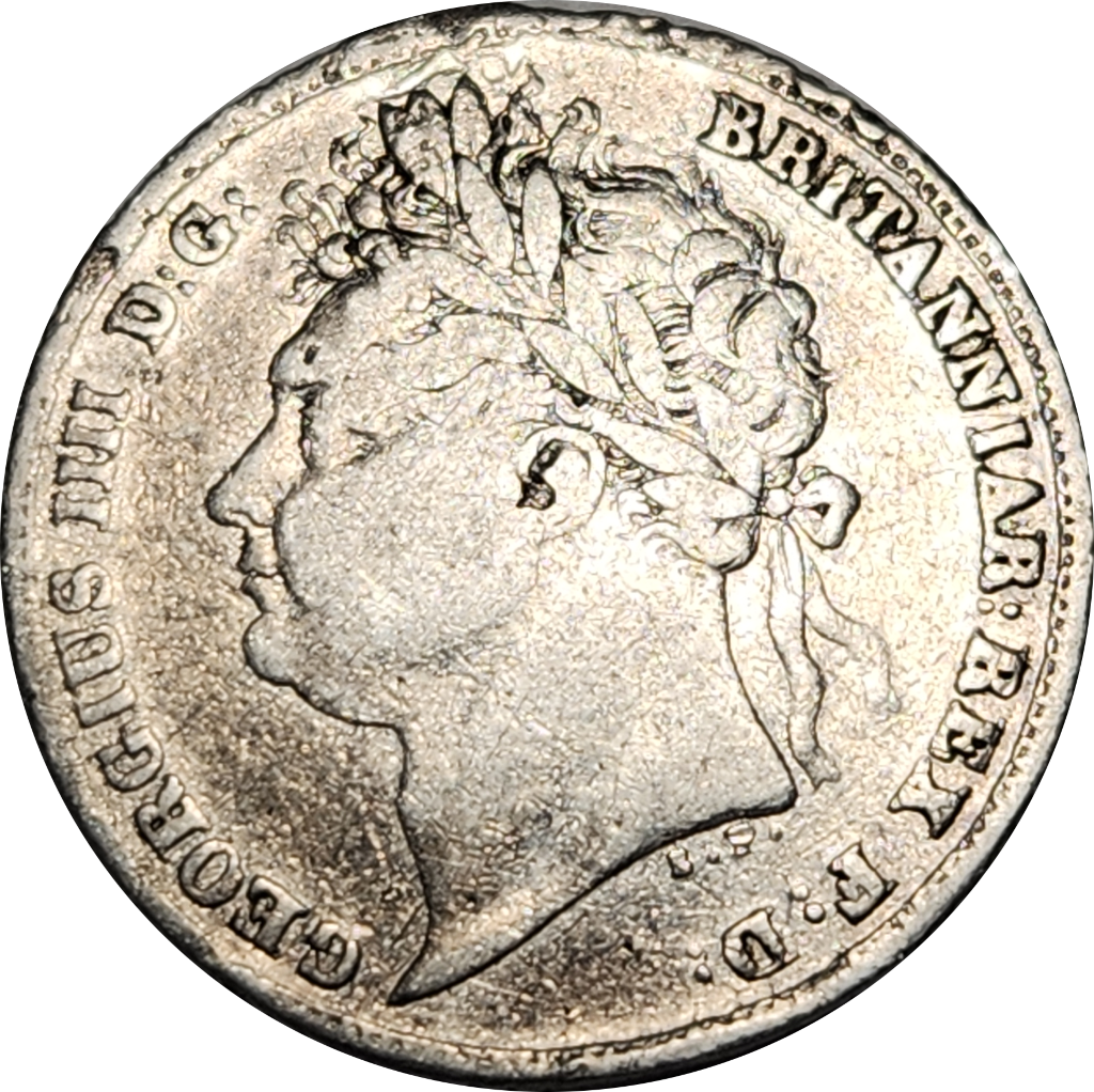 6 (SIX) PENCE - 1824 - Silver - Good Condition - Old Coin !