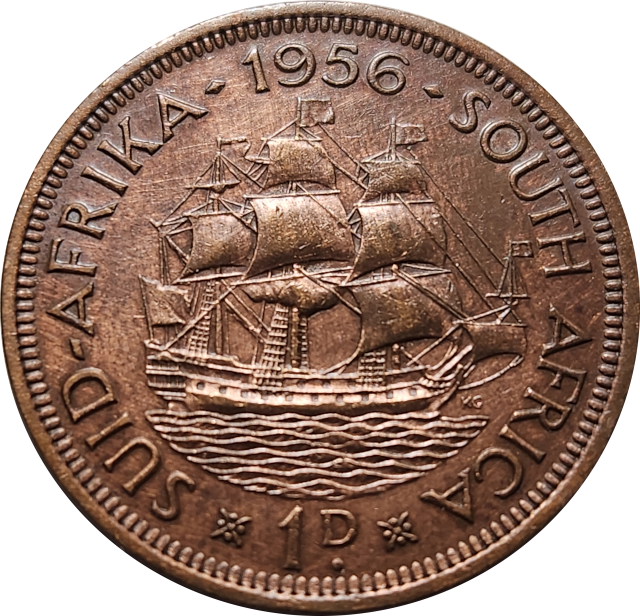 1 (ONE) PENNY - 1956 - RED / Brown - South Africa