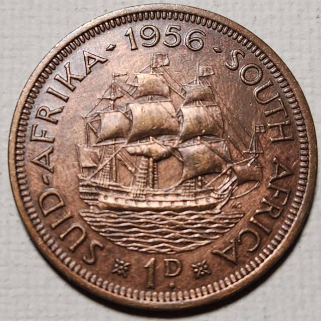 1 (ONE) PENNY - 1956 - RED / Brown - South Africa