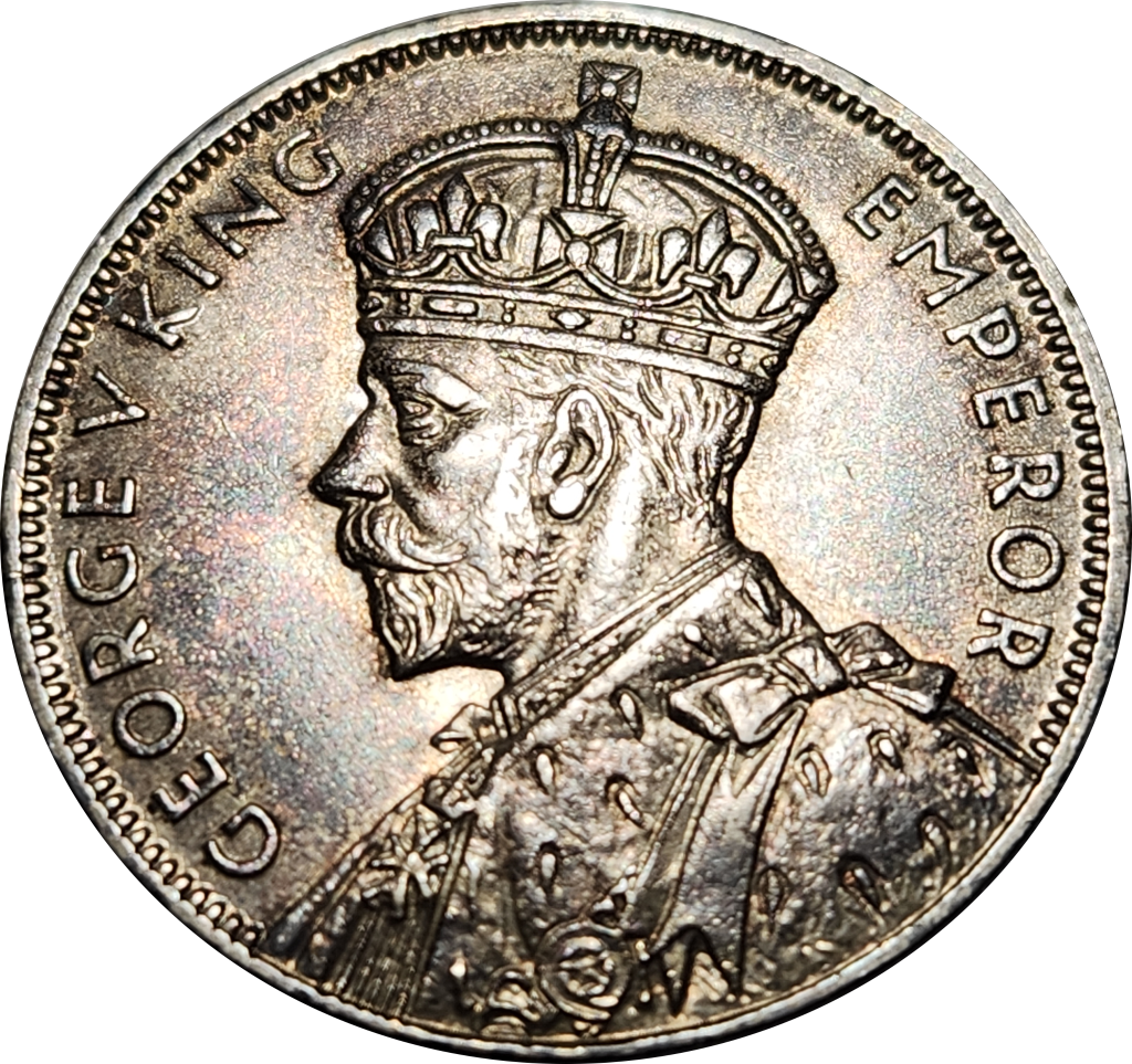 1 (ONE) RUPEE - 1934 - MAURITIUS - UNC - Fantastic coin with stunning toning !!!