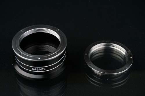 Sony Nex M42 to Emount andapter and original M42 to Minolta MD adapter
