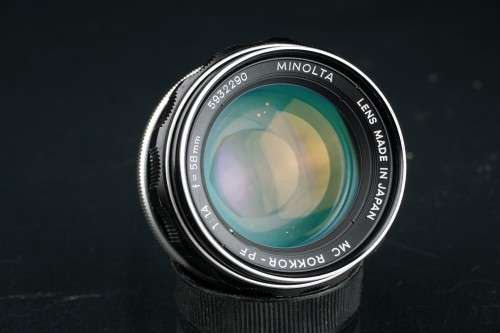 **Fast** Minolta Rokkor PF 58mm F1.4 Lens Minolta MD Mount **Excellent Condition**