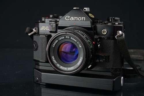 Legendary Canon A1 35mm SLR with 50mm F1.8 Lens and Motor Drive **Great Condition**