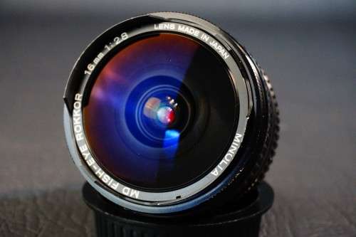 Minolta MD Fish Eye Rokkor 16mm F2.8 Lens in Minolta MD Mount  **Excellent Condition**