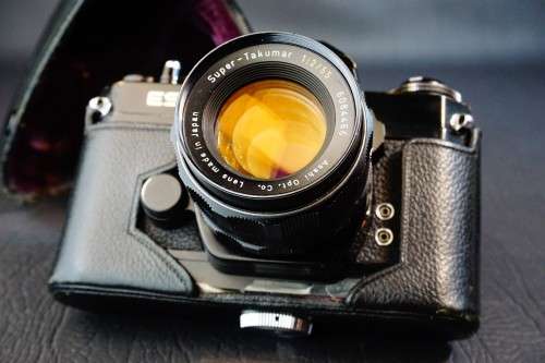 Asahi Pentax ES 35mm SLR Film Camera with Asahi Super Takumar 55mm F2 Lens