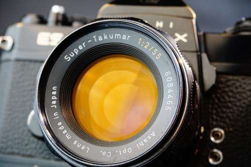 Asahi Pentax ES 35mm SLR Film Camera with Asahi Super Takumar 55mm F2 Lens