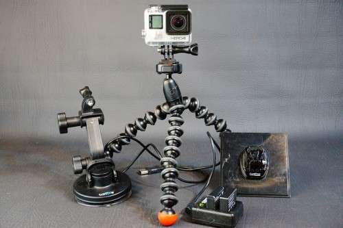 GoPro HERO 4 Black Edition LCD Touch Screen with 3 Batteries and Accessories **Excellent Condition**