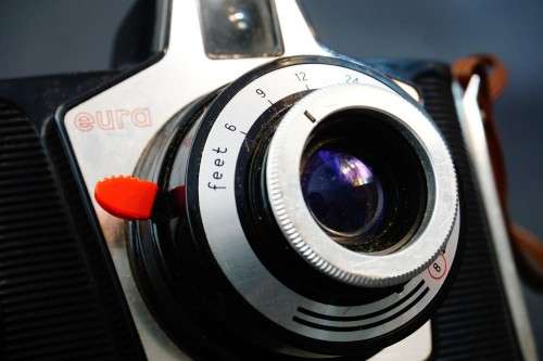 Eura Ferrania Vintage Art Deco Italian 6x6 120 Film Camera with Case **Good Condition**