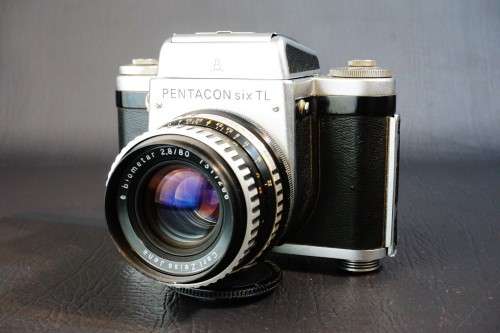 Pentacon Six TL 6x6 120 SLR Camera, Waist Level + Prism Finder and 80mm F2.8 Lens **Excellent**