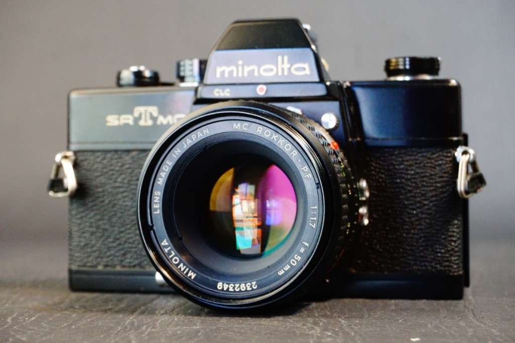 **Rare Black** Minolta SRTMC 35mm SLR Film Camera with Rokkor 50mm F1.7 Lens  **Excellent Condition*