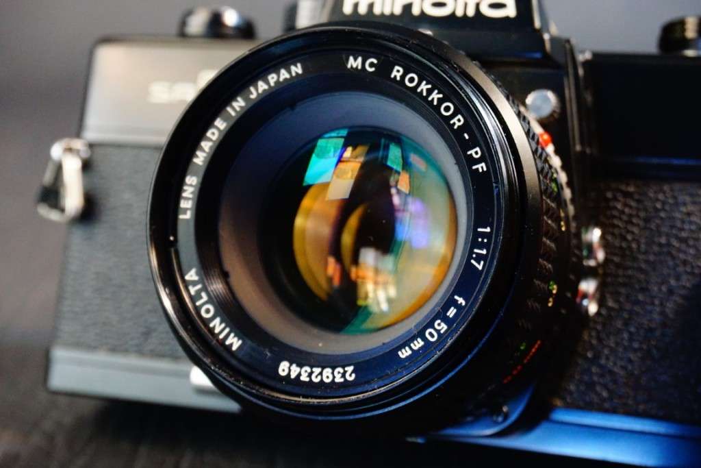 **Rare Black** Minolta SRTMC 35mm SLR Film Camera with Rokkor 50mm F1.7 Lens  **Excellent Condition*