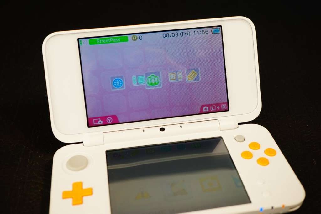 Nintendo New 2DS XL White + Orange with Charger and Stylus **EX**