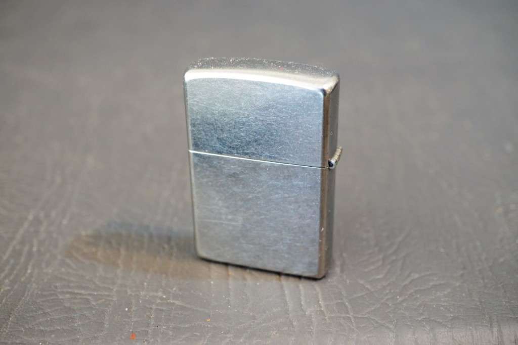 Zippo Silver with American Flag Lighter Bradford PA Made In USA  **Good Condition**