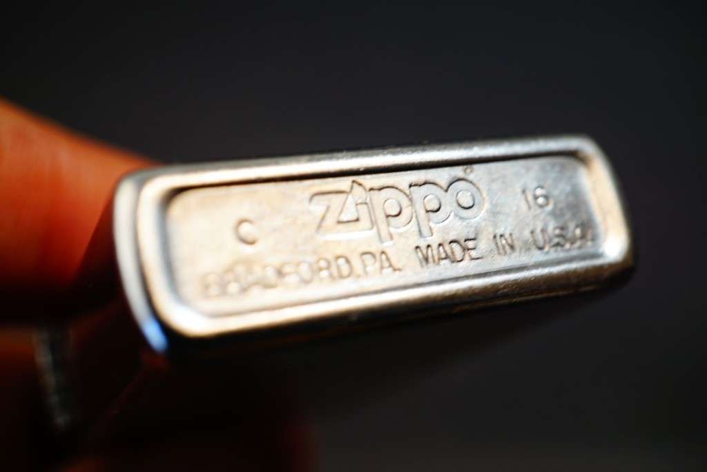 Zippo Silver with American Flag Lighter Bradford PA Made In USA  **Good Condition**