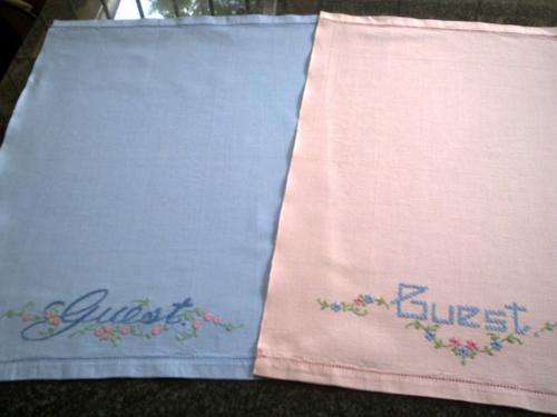 Embroidered guest hand towels