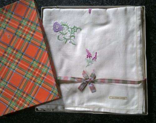 Pristine Irish linen tablecloth new in box