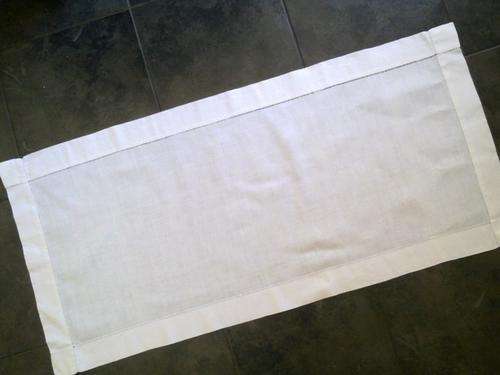 Crisp vintage quality white linen runner