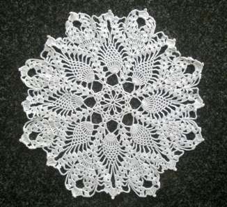 Pretty cotton pineapple crochet doilie 32cm