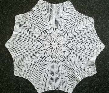 Striking large white cotton crochet doilie 46cm