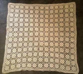 Rich cream cotton crochet small tablecloth / centre piece