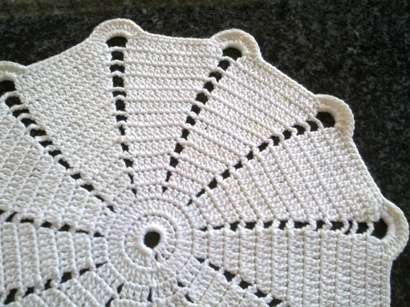 Soft white cotton crochet doilie 21cm