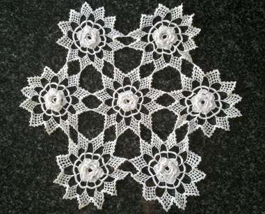 Decorative dainty Irish crochet doilie 30cm