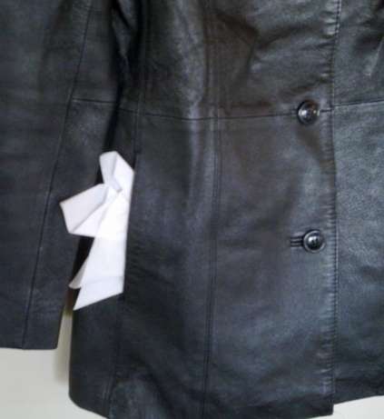 Woolworths genuine leather black jacket - Size 10 / 34
