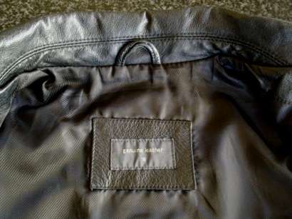 Woolworths genuine leather black jacket - Size 10 / 34