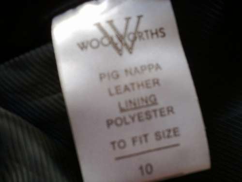 Woolworths genuine leather black jacket - Size 10 / 34