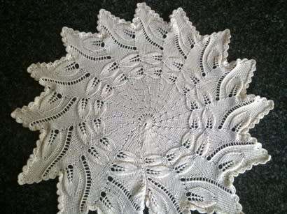Beautiful large knitted doilie 44cm