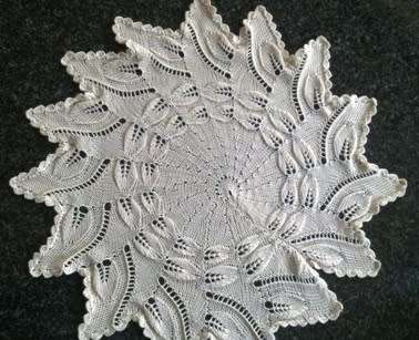 Beautiful large knitted doilie 44cm