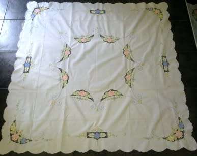 Beautiful hand embroidered tablecloth