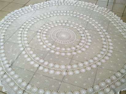 Large round crochet tablecloth 2.25m