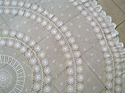 Large round crochet tablecloth 2.25m