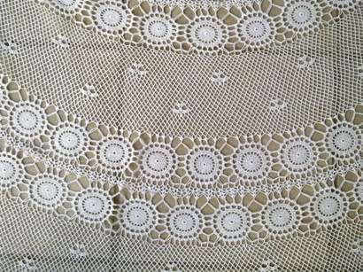 Large round crochet tablecloth 2.25m