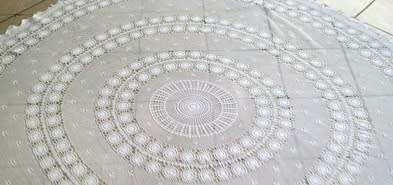 Large round crochet tablecloth 2.25m