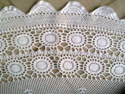 Large round crochet tablecloth 2.25m