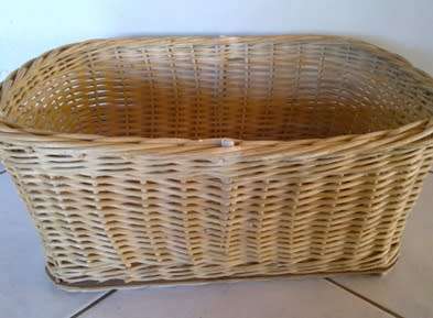 Large woven natural cane basket
