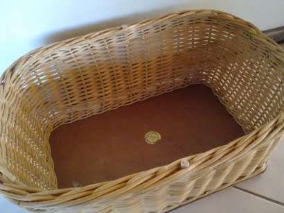 Large woven natural cane basket