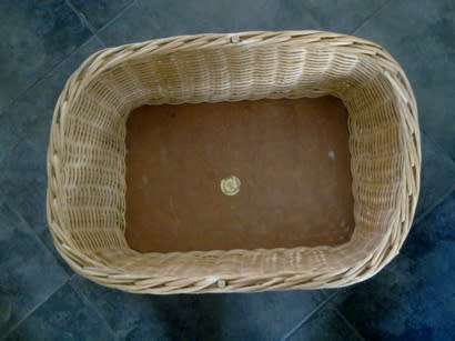 Large woven natural cane basket