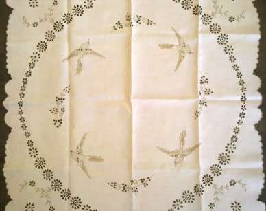 Attractive small Madeira tablecloth 83cm
