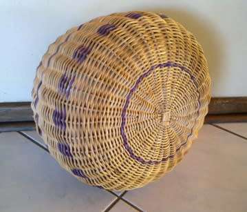 Round squat woven basket / plant pot 22cm
