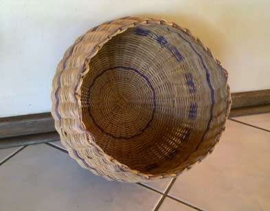 Round squat woven basket / plant pot 22cm