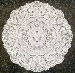 Genuine 70's white vinyl doilie 18cm